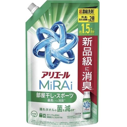 Amazon | P&G アリエールMiRAi 超濃縮 部屋干し&スポーツ 詰替特大